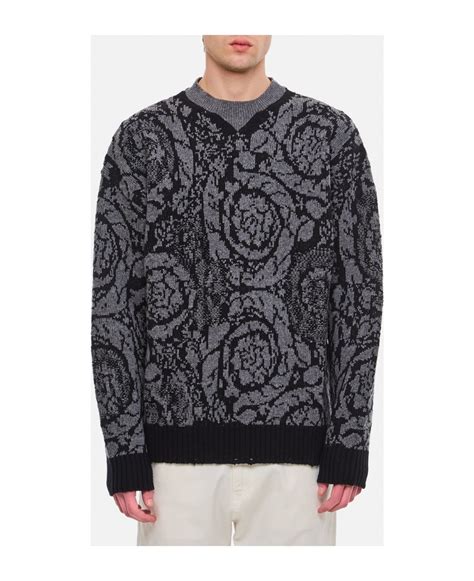 mens versace wool sweater|Versace barocco hoodie.